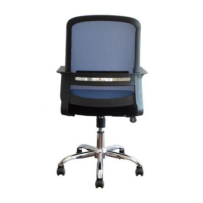 RFG Task chair Parma Black W, fabric and mesh, black seat, blue backrest