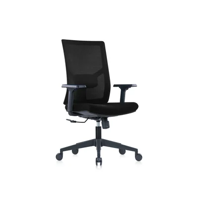 RFG Ergonomic Chair Snow Black W, black seat, black backrest