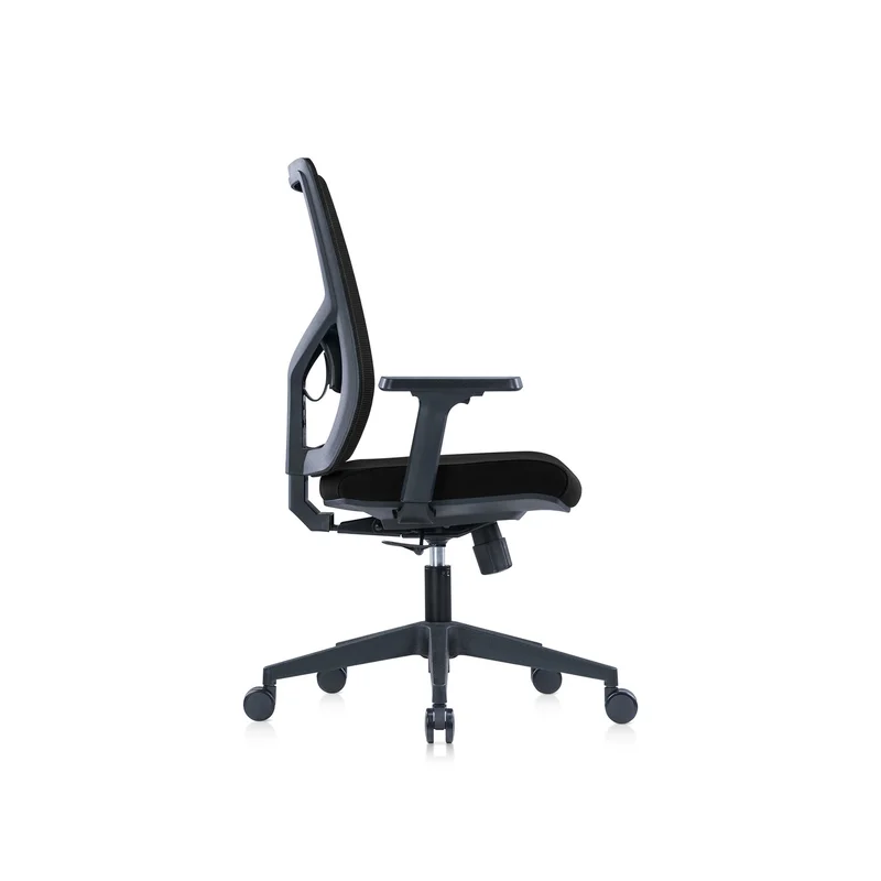 RFG Ergonomic Chair Snow Black W, black seat, black backrest