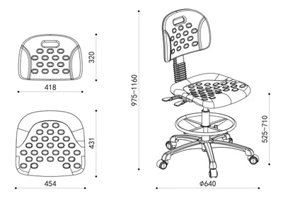 RFG Work Chair Sedo Ring, high, black