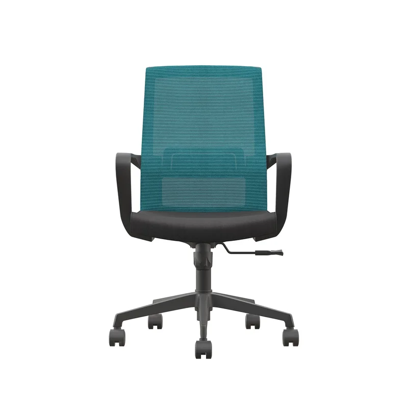 Офис стол RFG Smart W, дамаска и меш, Tilt механизъм, до 120 kg, черна седалка, синя облегалка
