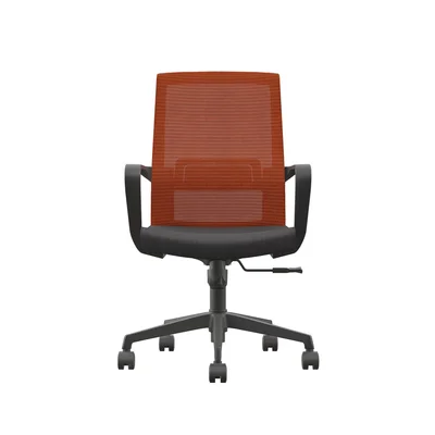 Офис стол RFG Smart W, дамаска и меш, Tilt механизъм, до 120 kg, черна седалка, тъмночервена облегалка