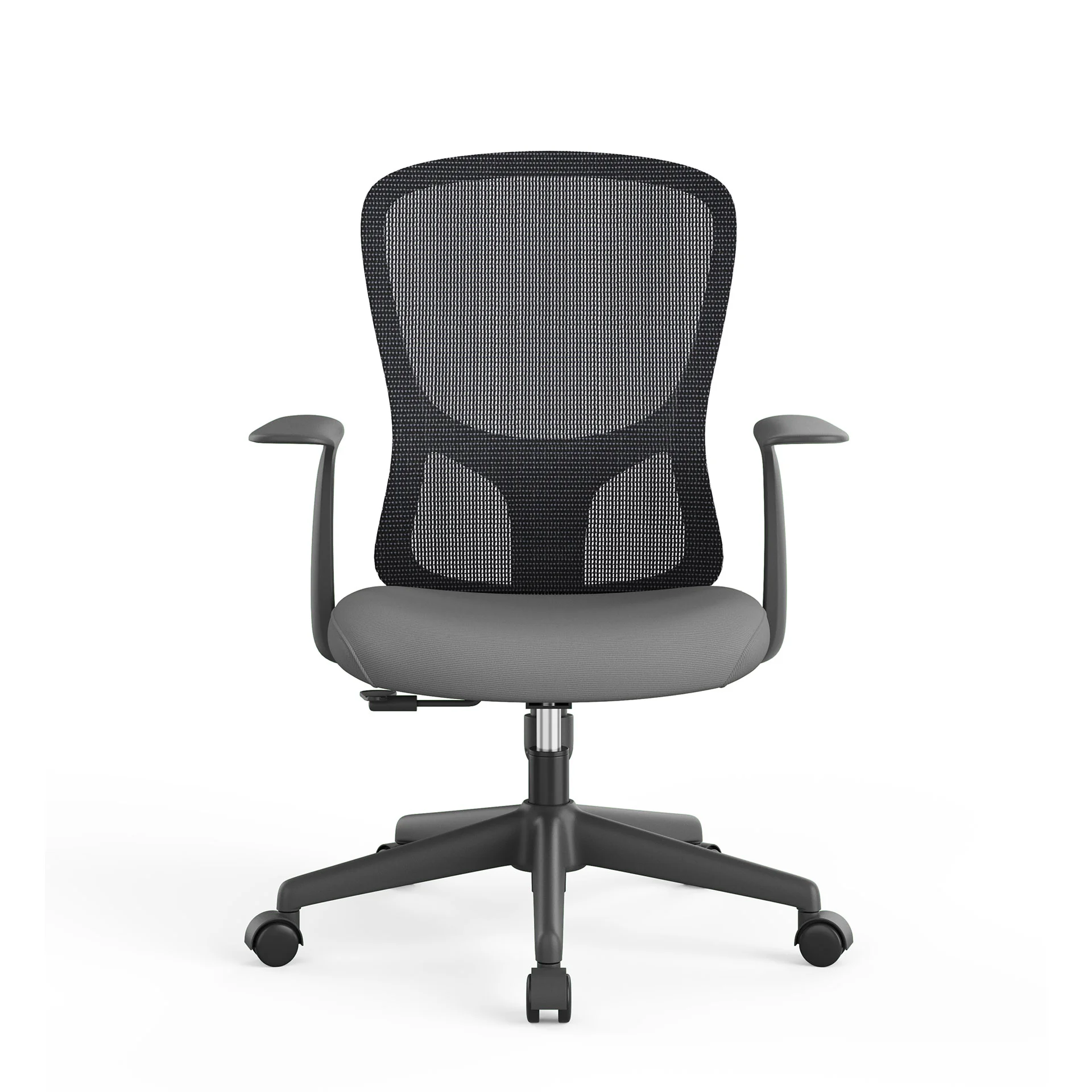 Офис стол RFG Smarter W, дамаска и меш, до 120 kg, сива седалка, сива облегалка