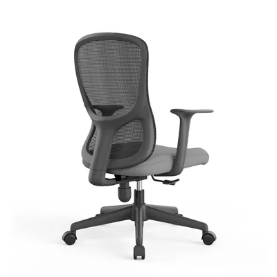 Офис стол RFG Smarter W, дамаска и меш, до 120 kg, сива седалка, сива облегалка