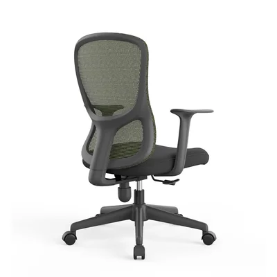 Офис стол RFG Smarter W, дамаска и меш, до 120 kg, черна седалка, зелена облегалка