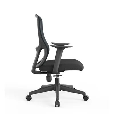 Офис стол RFG Smarter W, дамаска и меш, до 120 kg, черна седалка, тъмносиня облегалка