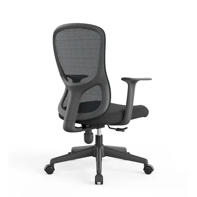 Офис стол RFG Smarter W, дамаска и меш, до 120 kg, черна седалка, тъмносиня облегалка