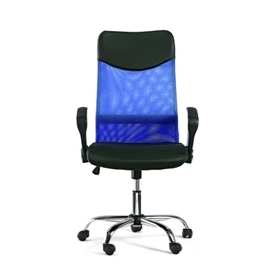 Executive Chair Monti HB, fabric, eco leather and mesh, black seat, dark blue backrest