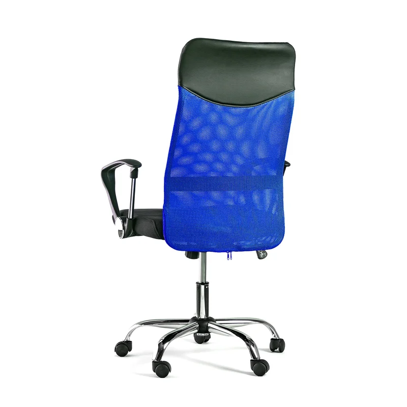 Executive Chair Monti HB, fabric, eco leather and mesh, black seat, dark blue backrest
