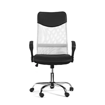 Executive Chair Monti HB, fabric, eco leather and mesh, black seat, white backrest