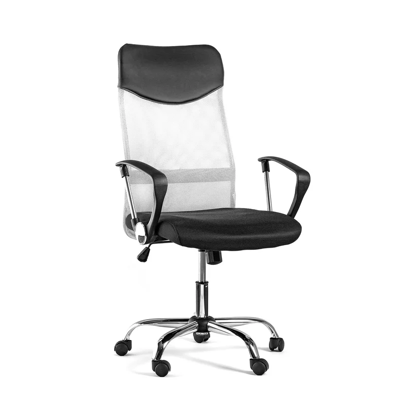 Executive Chair Monti HB, fabric, eco leather and mesh, black seat, white backrest