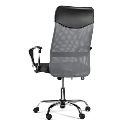 Executive chair Monti HB, fabric, eco leather and mesh, black seat, grey backrest