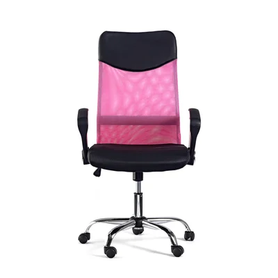 Director’s chair Monti HB, fabric, eco leather & mesh, black seat, pink backrest