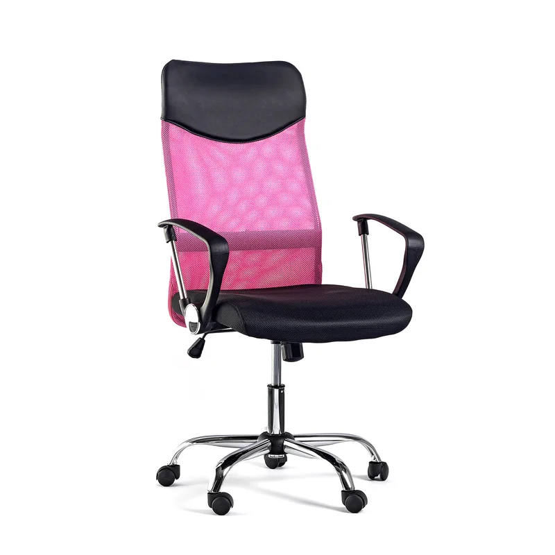 Director’s chair Monti HB, fabric, eco leather & mesh, black seat, pink backrest