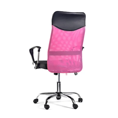Director’s chair Monti HB, fabric, eco leather & mesh, black seat, pink backrest