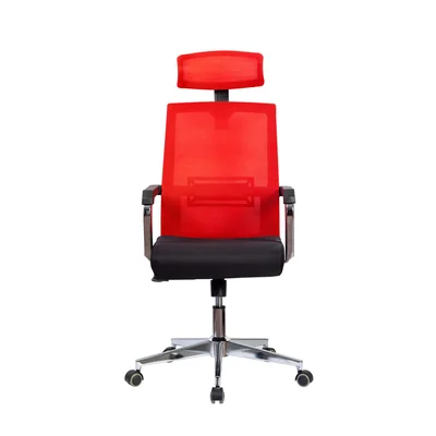 RFG Executive Chair Roma HB, fabric & mesh, black seat, red backrest