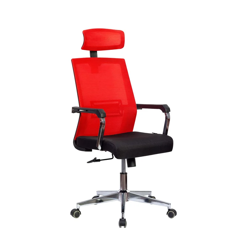 RFG Executive Chair Roma HB, fabric & mesh, black seat, red backrest