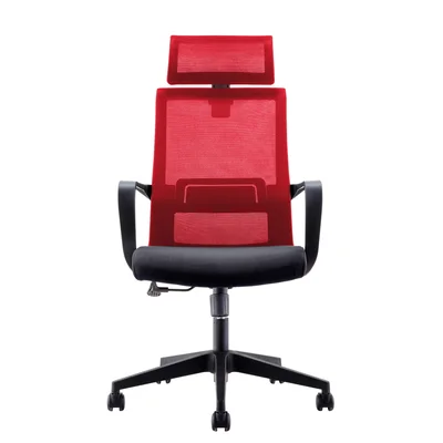 RFG Executive Chair Smart HB, Fabric and Mesh, Black Seat, Red Backrest