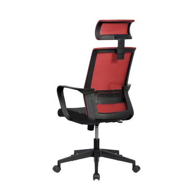 RFG Executive Chair Smart HB, Fabric and Mesh, Black Seat, Red Backrest