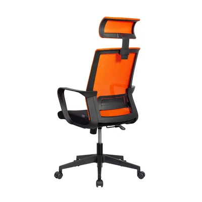 RFG Executive chair Smart HB, fabric and mesh, black seat, orange backrest