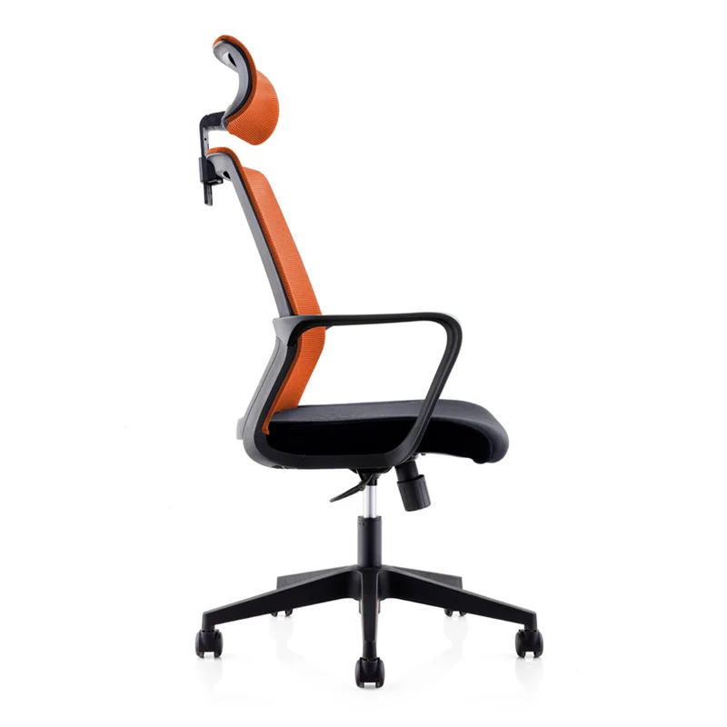 RFG Executive chair Smart HB, fabric and mesh, black seat, orange backrest