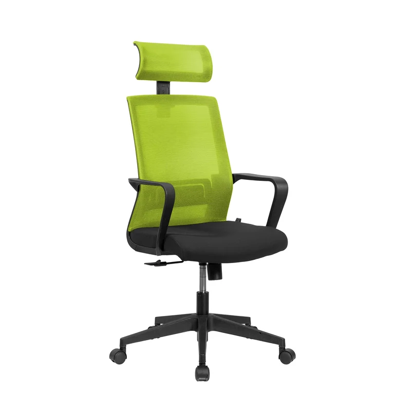 RFG Executive Chair Smart HB, fabric and mesh, black seat, green backrest