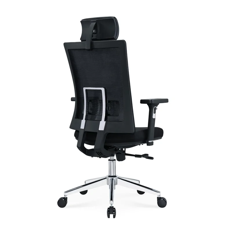 RFG Ergonomic Chair Luxe HB Chrome, Black Seat, Black Backrest