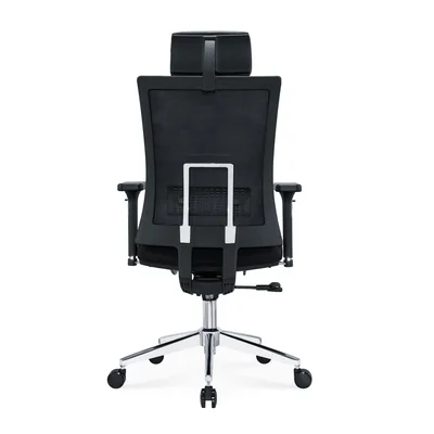 RFG Ergonomic Chair Luxe HB Chrome, Black Seat, Black Backrest