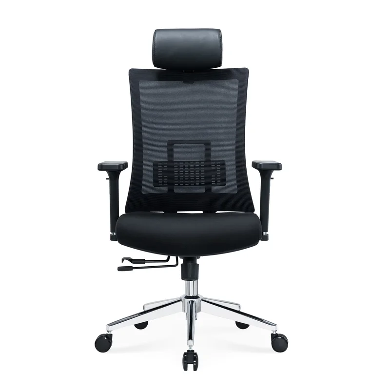 RFG Ergonomic Chair Luxe HB Chrome, Black Seat, Black Backrest