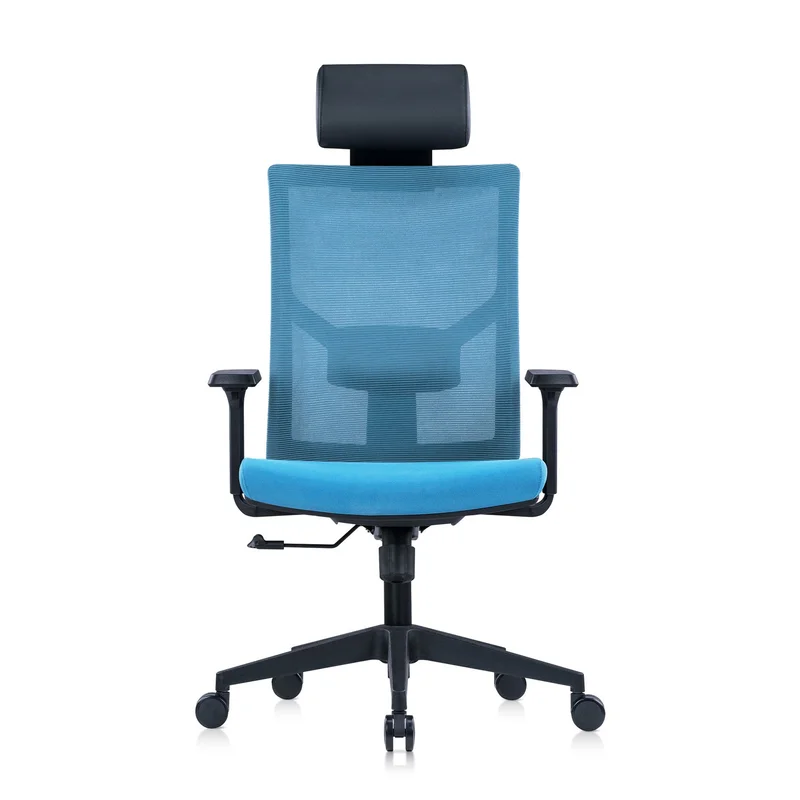 RFG Executive Chair Snow Black HB, light blue seat, light blue backrest