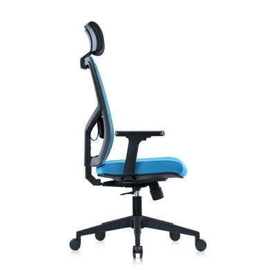 RFG Executive Chair Snow Black HB, light blue seat, light blue backrest