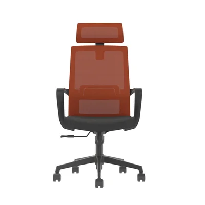 Директорски стол RFG Smart HB, дамаска и меш, Tilt механизъм, до 120 kg, черна седалка, тъмночервена облегалка