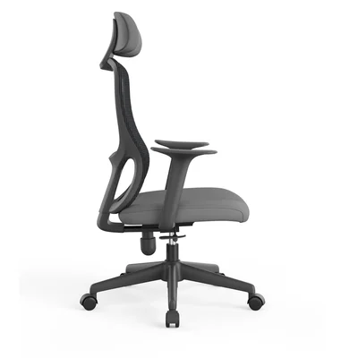 Директорски стол RFG Smarter HB, дамаска и меш, до 120 kg, сива седалка, сива облегалка