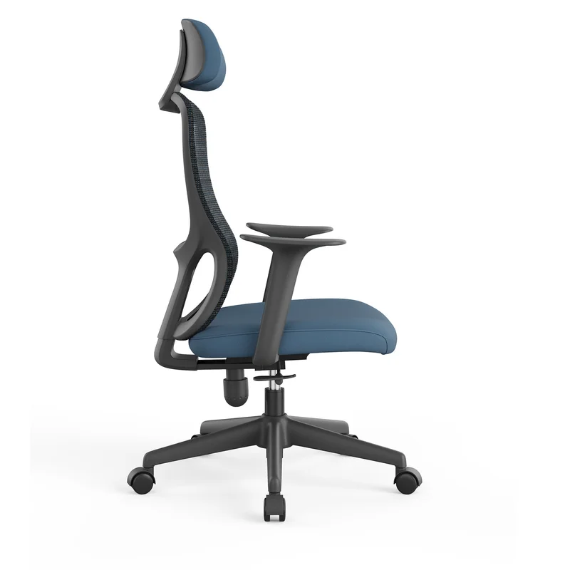 Директорски стол RFG Smarter HB, дамаска и меш, до 120 kg, тъмносиня седалка, тъмносиня облегалка