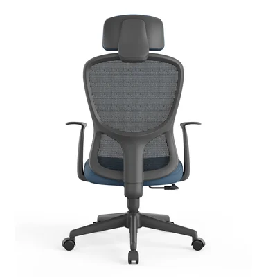 Директорски стол RFG Smarter HB, дамаска и меш, до 120 kg, тъмносиня седалка, тъмносиня облегалка