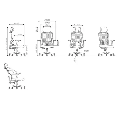 Директорски стол RFG Smarter HB, дамаска и меш, до 120 kg, черна седалка, оранжева облегалка