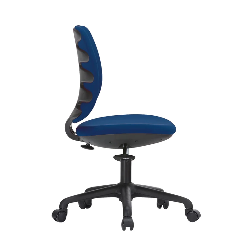 RFG Kids Chair Lucky Black, fabric, blue seat, blue backrest