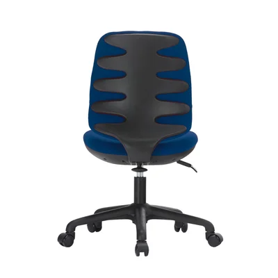 RFG Kids Chair Lucky Black, fabric, blue seat, blue backrest