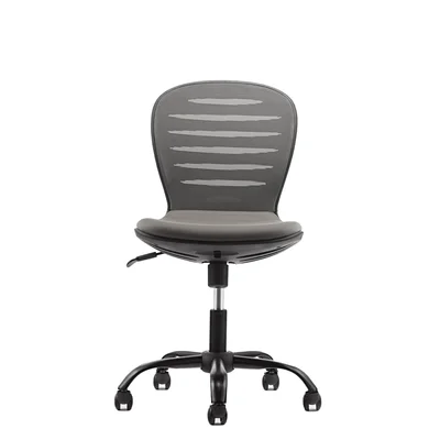 RFG Children’s chair Flexy Black, fabric and mesh, grey seat, grey backrest