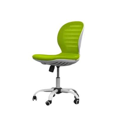 RFG Children’s Chair Flexy White, fabric and mesh, green seat, green backrest