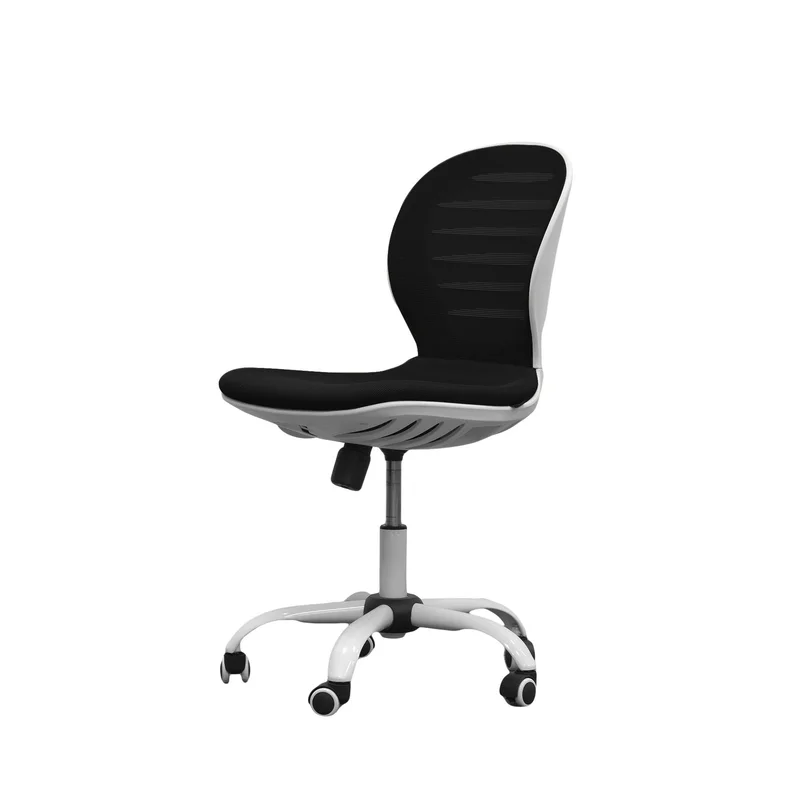 RFG Kids chair Flexy White, fabric and mesh, black seat, black backrest