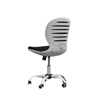RFG Kids chair Flexy White, fabric and mesh, black seat, black backrest