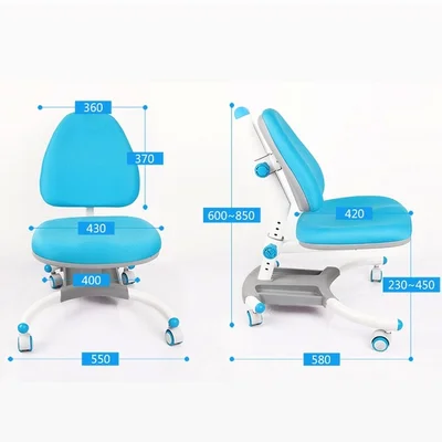Ergonomic chair RFG Ergo Tech, kids, with adjustable height, up to 120 kg, from I to XII grade, blue, assembled sample
