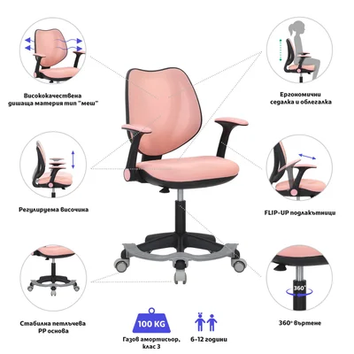 RFG Children’s chair Sweety Black, pink