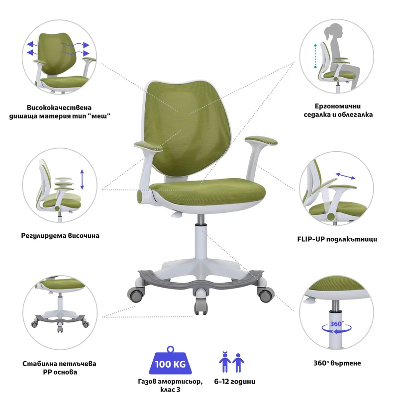RFG Children’s chair Sweety White, green