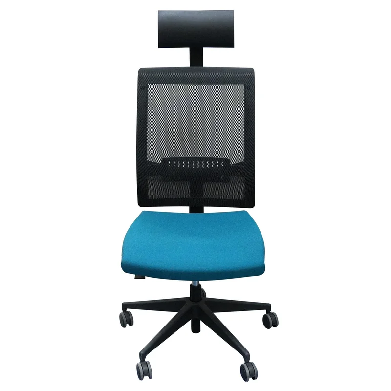 Ergonomic chair Narbutas Eva II Executive, fabric & mesh, Synchronous mechanism, plastic base, turquoise, assembled demo