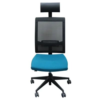 Ergonomic chair Narbutas Eva II Executive, fabric & mesh, Synchronous mechanism, plastic base, turquoise, assembled demo