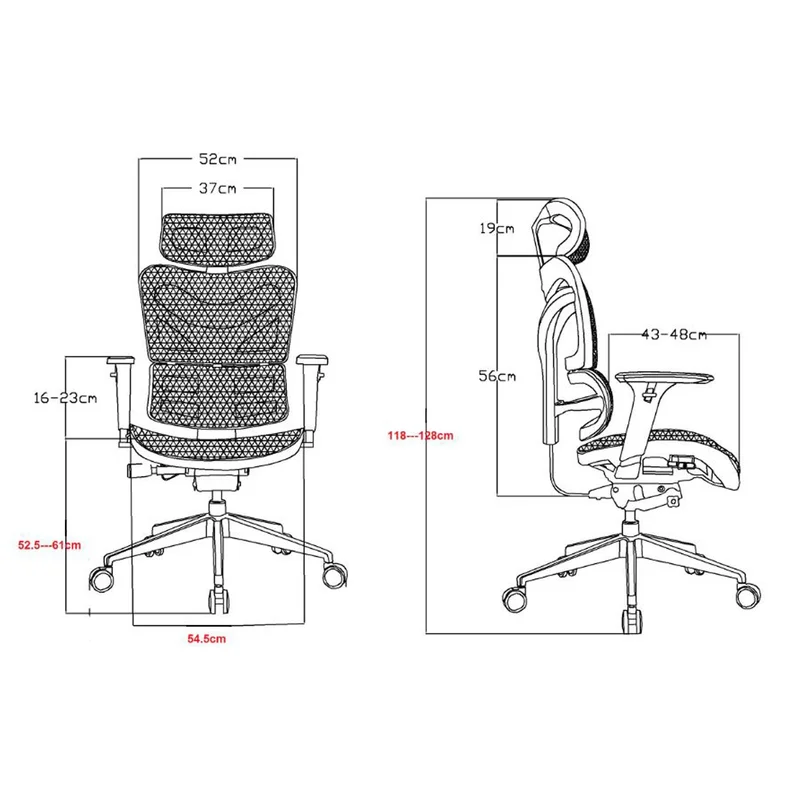 RFG Ergonomic Chair TECH@GAMES, black seat, black backrest