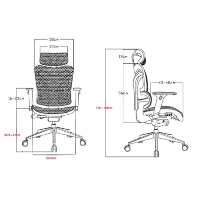 RFG Ergonomic Chair TECH@GAMES, black seat, black backrest