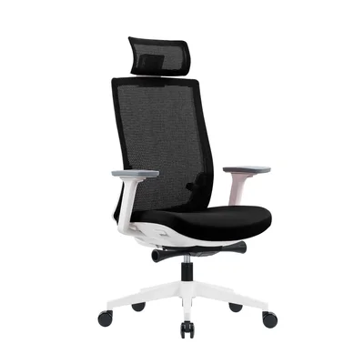 RFG Ergonomic Chair Meteor White HB, black seat, black backrest
